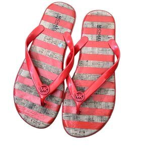 Mk Michael kors striped orange sandals Size 8